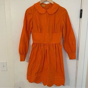 Denise are here! 70s Orange polka dot vintage dress